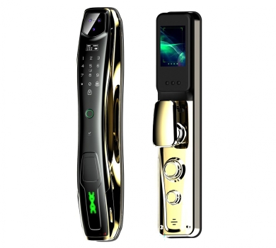 KHÓA CỬA VÂN TAY HUBERT HB CG86 GOLD FACE ID, APP WIFI