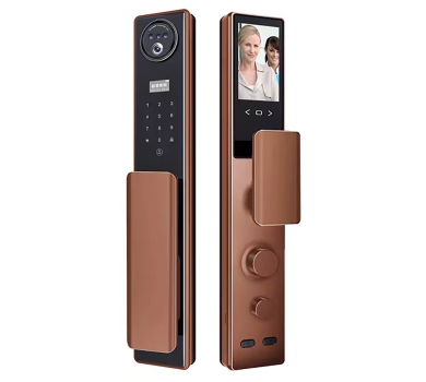 KHÓA CỬA VÂN TAY HUBERT HB CG88 AMBER GOLD FACE ID, APP WIFI