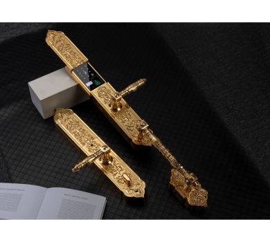 KHÓA CỬA ĐẠI SẢNH HUBERT HB DS99 MẠ VÀNG 24K APP WIFI