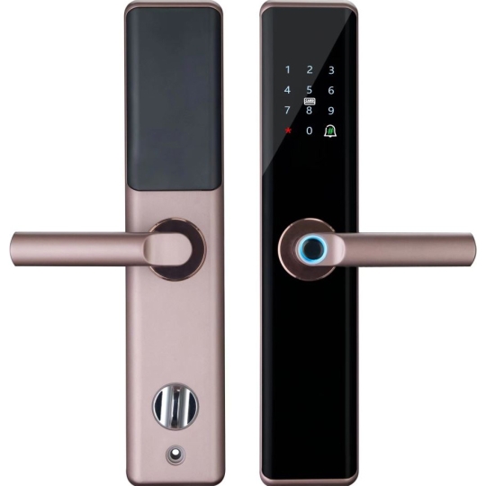 KHÓA CỬA VÂN TAY HUBERT HB CG59 AMBER GOLD APP WIFI