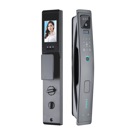 KHÓA CỬA VÂN TAY HUBERT HB CG79 NANO GRAY APP WIFI, CAMERA