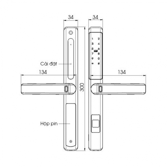 KHÓA THÔNG MINH CỬA NHÔM, SẮT, INOX DEMAX SL601 AG - APP WIFI