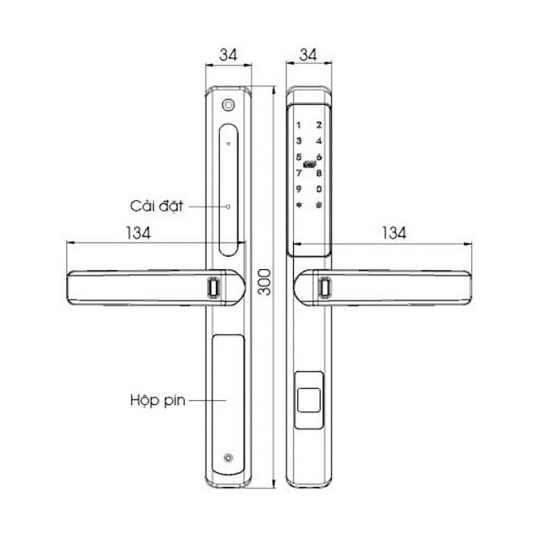 KHÓA THÔNG MINH CỬA NHÔM, SẮT, INOX DEMAX SL601 PW - APP WIFI