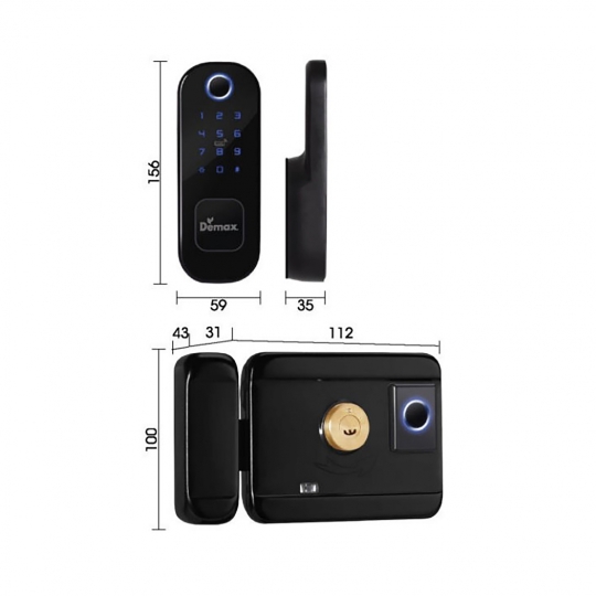 KHÓA CỬA CỔNG SẮT CHỐNG NƯỚC DEMAX SL603 WP APP WIFI