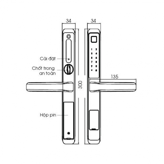 KHÓA THÔNG MINH CỬA NHÔM, SẮT, INOX DEMAX SL606 AG - APP WIFI