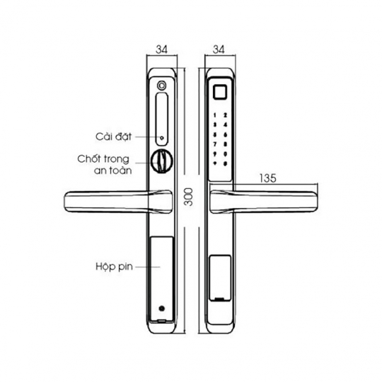 KHÓA THÔNG MINH CỬA NHÔM, SẮT, INOX DEMAX SL606 BL - APP WIFI