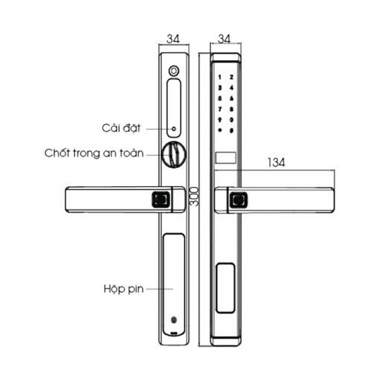 KHÓA THÔNG MINH CỬA NHÔM, SẮT, INOX DEMAX SL688 BL - APP WIFI