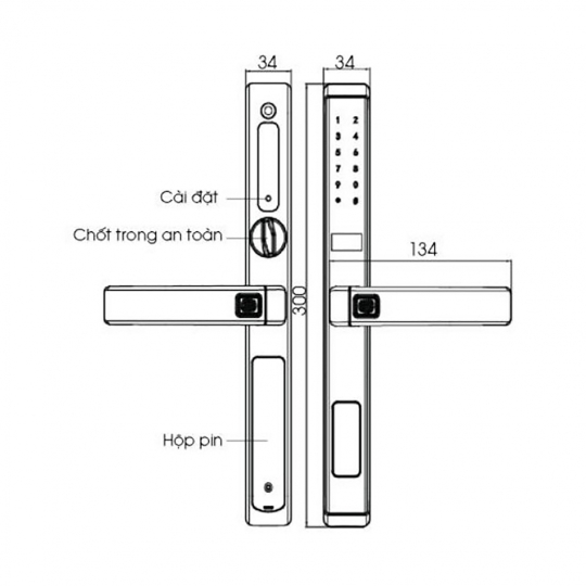 KHÓA THÔNG MINH CỬA NHÔM, SẮT, INOX DEMAX SL688 GS LUX - APP WIFI